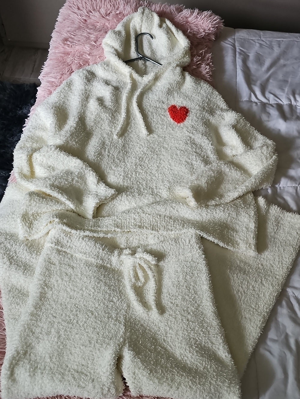 aerie Cream Sherpa Zip Hoodie